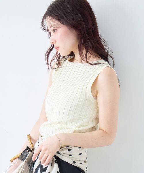 le.coeur blanc / ルクールブラン ニット・セーター | ボートネックノースリリブニット | 詳細27