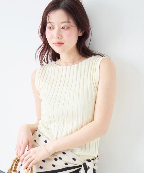 le.coeur blanc / ルクールブラン ニット・セーター | ボートネックノースリリブニット | 詳細29