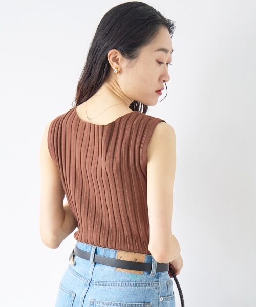 le.coeur blanc / ルクールブラン ニット・セーター | ボートネックノースリリブニット | 詳細5