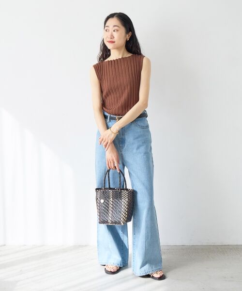 le.coeur blanc / ルクールブラン ニット・セーター | ボートネックノースリリブニット | 詳細7