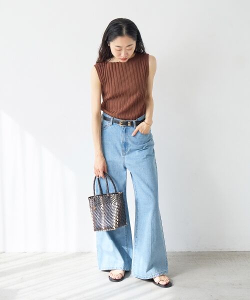 le.coeur blanc / ルクールブラン ニット・セーター | ボートネックノースリリブニット | 詳細8