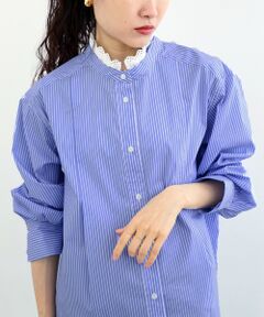 le.coeur blanc / ルクールブラン シャツ・ブラウス | ストライプネックレース2wayシャツ