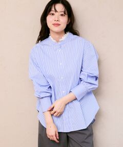 le.coeur blanc / ルクールブラン シャツ・ブラウス | ストライプネックレース2wayシャツ