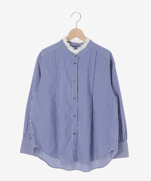 le.coeur blanc / ルクールブラン シャツ・ブラウス | ストライプネックレース2wayシャツ | 詳細1