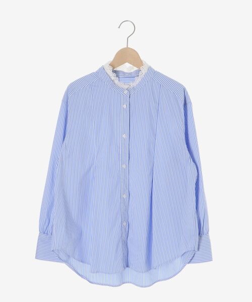 le.coeur blanc / ルクールブラン シャツ・ブラウス | ストライプネックレース2wayシャツ | 詳細13