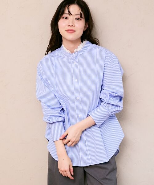 le.coeur blanc / ルクールブラン シャツ・ブラウス | ストライプネックレース2wayシャツ | 詳細15