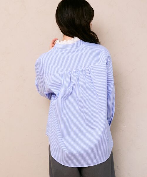 le.coeur blanc / ルクールブラン シャツ・ブラウス | ストライプネックレース2wayシャツ | 詳細18