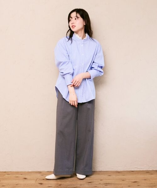 le.coeur blanc / ルクールブラン シャツ・ブラウス | ストライプネックレース2wayシャツ | 詳細22