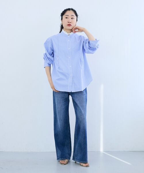 le.coeur blanc / ルクールブラン シャツ・ブラウス | ストライプネックレース2wayシャツ | 詳細9