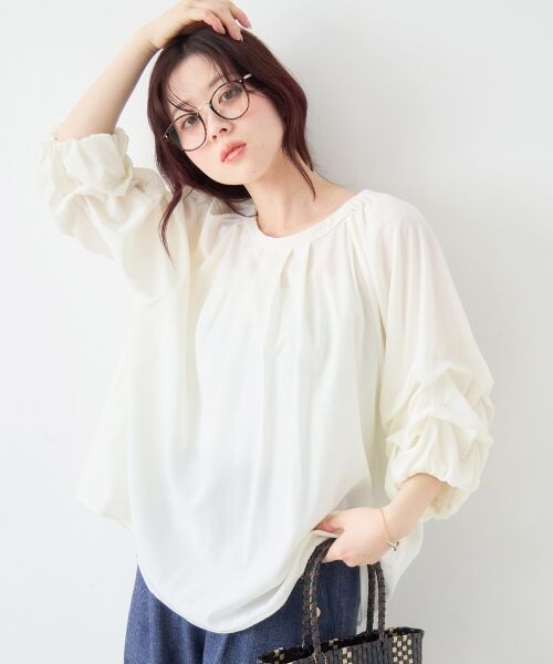 le.coeur blanc / ルクールブラン シャツ・ブラウス | タックスリーブブラウス（オフ）