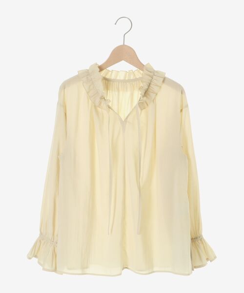 le.coeur blanc / ルクールブラン シャツ・ブラウス | シアーフリルネックブラウス | 詳細1