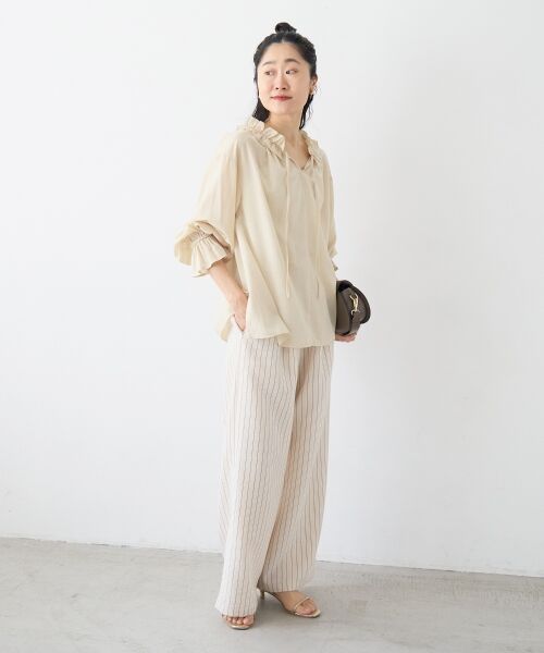 le.coeur blanc / ルクールブラン シャツ・ブラウス | シアーフリルネックブラウス | 詳細10