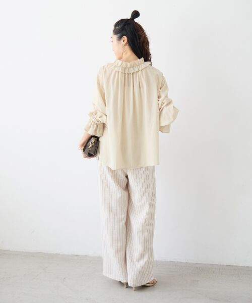 le.coeur blanc / ルクールブラン シャツ・ブラウス | シアーフリルネックブラウス | 詳細11