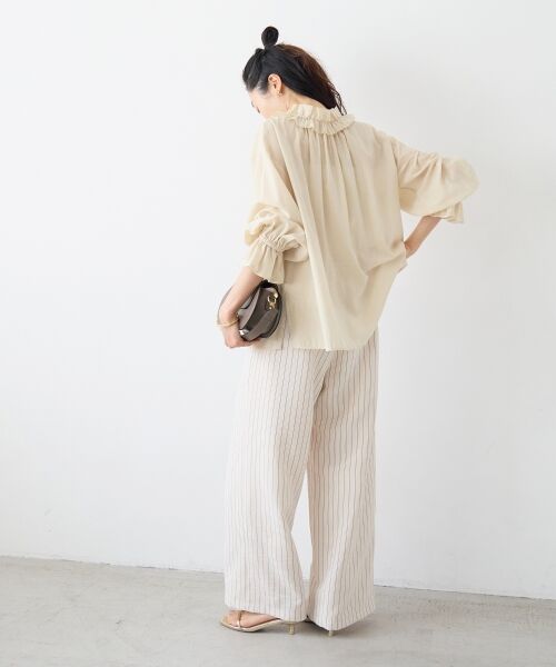 le.coeur blanc / ルクールブラン シャツ・ブラウス | シアーフリルネックブラウス | 詳細12