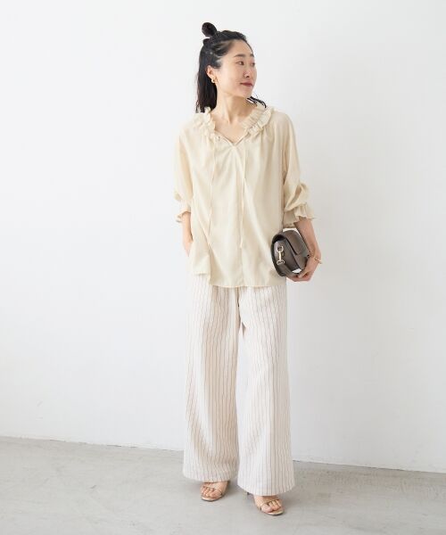 le.coeur blanc / ルクールブラン シャツ・ブラウス | シアーフリルネックブラウス | 詳細14