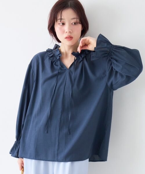 le.coeur blanc / ルクールブラン シャツ・ブラウス | シアーフリルネックブラウス | 詳細18