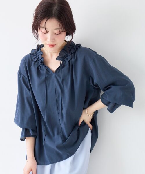 le.coeur blanc / ルクールブラン シャツ・ブラウス | シアーフリルネックブラウス | 詳細19