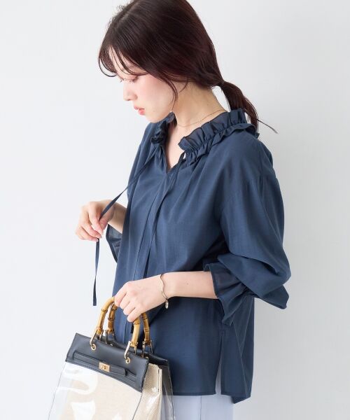 le.coeur blanc / ルクールブラン シャツ・ブラウス | シアーフリルネックブラウス | 詳細20