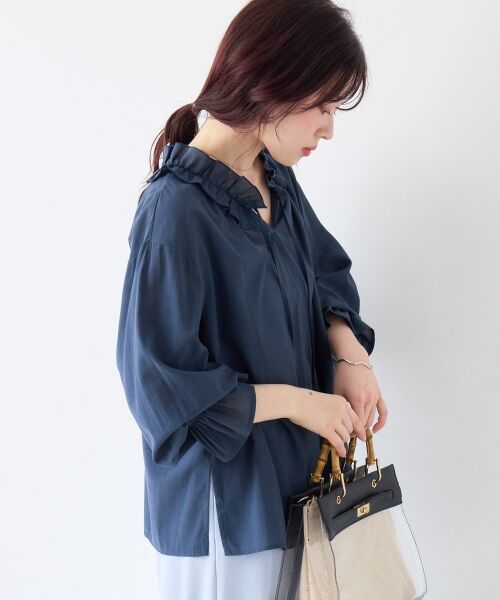 le.coeur blanc / ルクールブラン シャツ・ブラウス | シアーフリルネックブラウス | 詳細22