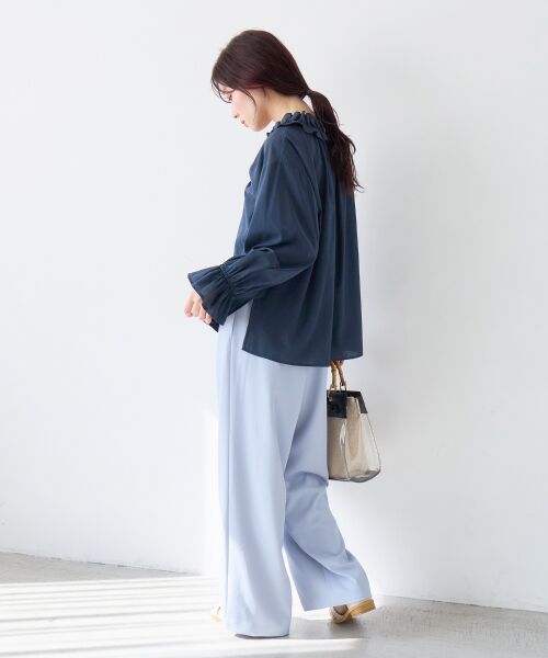 le.coeur blanc / ルクールブラン シャツ・ブラウス | シアーフリルネックブラウス | 詳細25