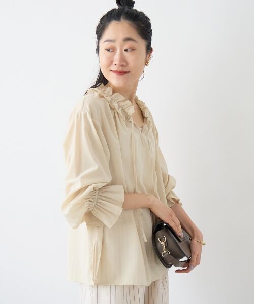 le.coeur blanc / ルクールブラン シャツ・ブラウス | シアーフリルネックブラウス | 詳細4