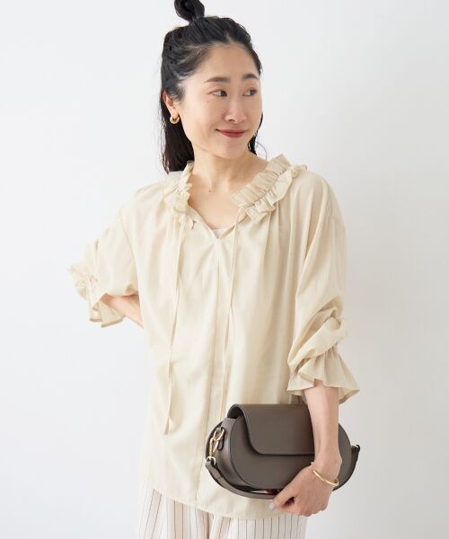 le.coeur blanc / ルクールブラン シャツ・ブラウス | シアーフリルネックブラウス | 詳細6