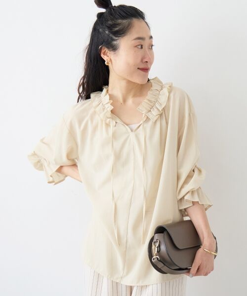 le.coeur blanc / ルクールブラン シャツ・ブラウス | シアーフリルネックブラウス | 詳細8