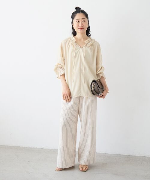 le.coeur blanc / ルクールブラン シャツ・ブラウス | シアーフリルネックブラウス | 詳細9