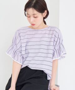 le.coeur blanc / ルクールブラン シャツ・ブラウス | ドビーボーダーギャザーブラウス