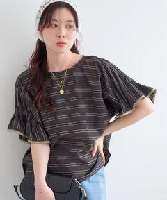 le.coeur blanc / ルクールブラン シャツ・ブラウス | ドビーボーダーギャザーブラウス