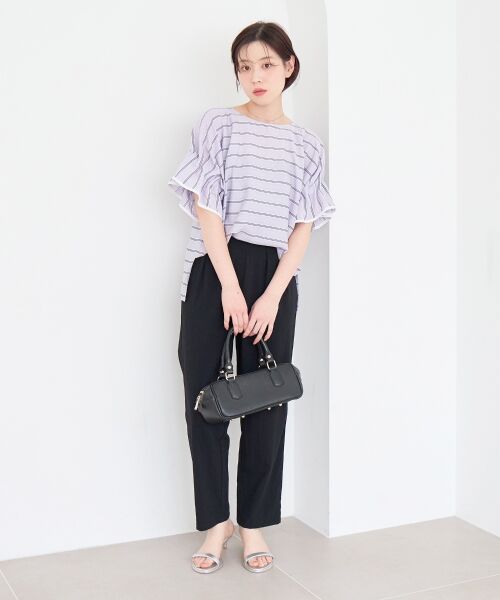 le.coeur blanc / ルクールブラン シャツ・ブラウス | ドビーボーダーギャザーブラウス | 詳細10