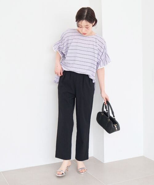 le.coeur blanc / ルクールブラン シャツ・ブラウス | ドビーボーダーギャザーブラウス | 詳細11