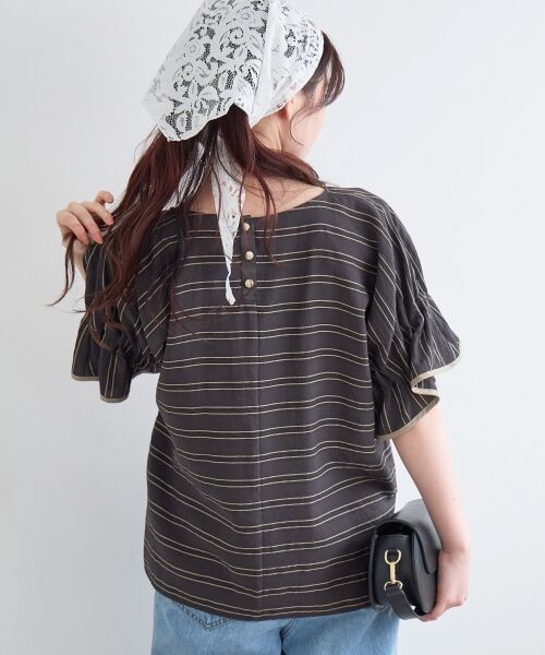 le.coeur blanc / ルクールブラン シャツ・ブラウス | ドビーボーダーギャザーブラウス | 詳細21