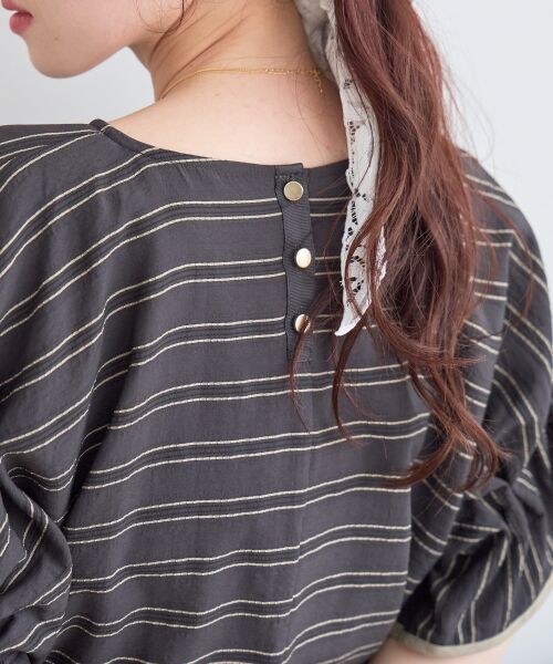 le.coeur blanc / ルクールブラン シャツ・ブラウス | ドビーボーダーギャザーブラウス | 詳細24