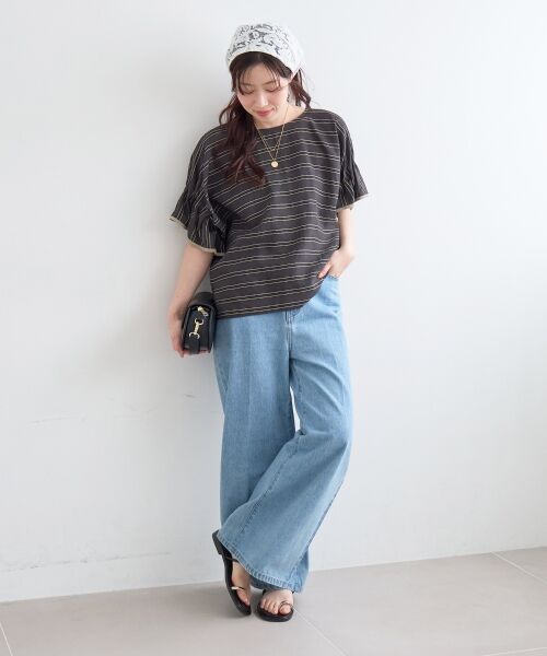 le.coeur blanc / ルクールブラン シャツ・ブラウス | ドビーボーダーギャザーブラウス | 詳細25