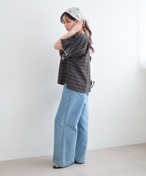 le.coeur blanc / ルクールブラン シャツ・ブラウス | ドビーボーダーギャザーブラウス | 詳細26