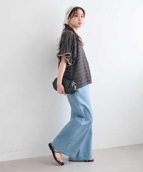 le.coeur blanc / ルクールブラン シャツ・ブラウス | ドビーボーダーギャザーブラウス | 詳細27