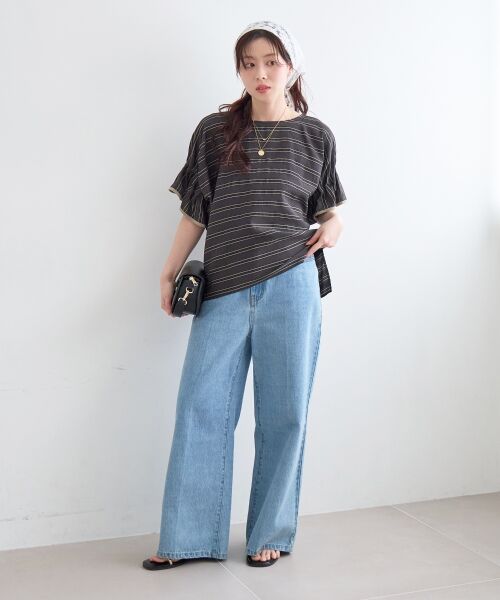 le.coeur blanc / ルクールブラン シャツ・ブラウス | ドビーボーダーギャザーブラウス | 詳細28