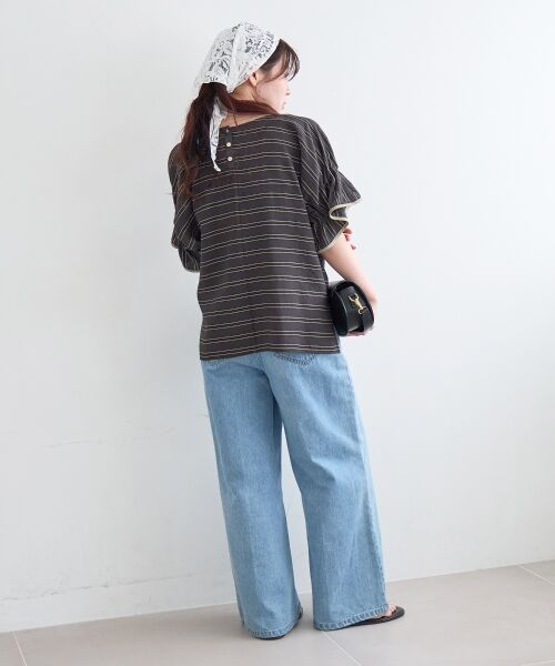 le.coeur blanc / ルクールブラン シャツ・ブラウス | ドビーボーダーギャザーブラウス | 詳細29