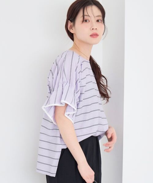 le.coeur blanc / ルクールブラン シャツ・ブラウス | ドビーボーダーギャザーブラウス | 詳細7