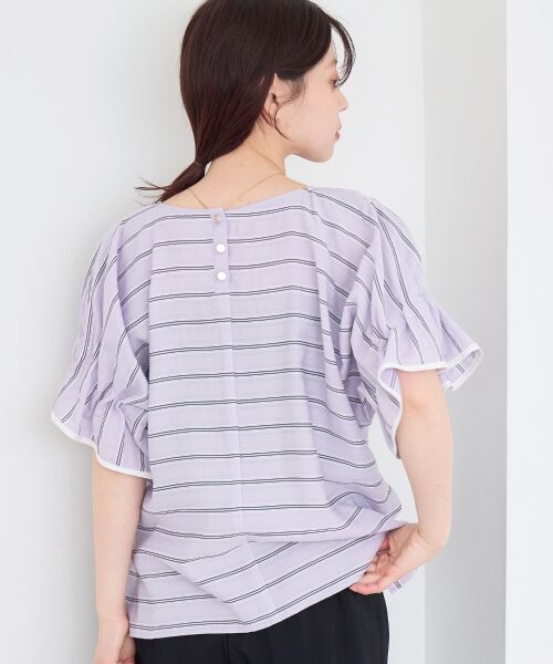 le.coeur blanc / ルクールブラン シャツ・ブラウス | ドビーボーダーギャザーブラウス | 詳細9