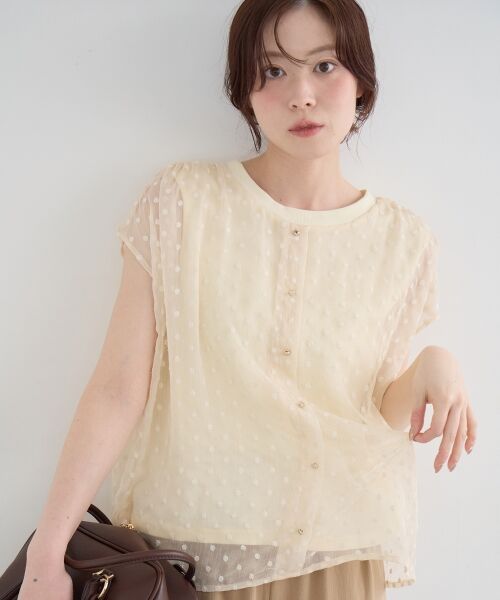 le.coeur blanc / ルクールブラン シャツ・ブラウス | 2WAY楊柳フラワー刺繍ブラウス | 詳細5