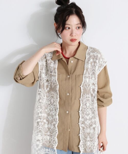 le.coeur blanc / ルクールブラン シャツ・ブラウス | ヴィンテージメッシュオーバーシャツ | 詳細7