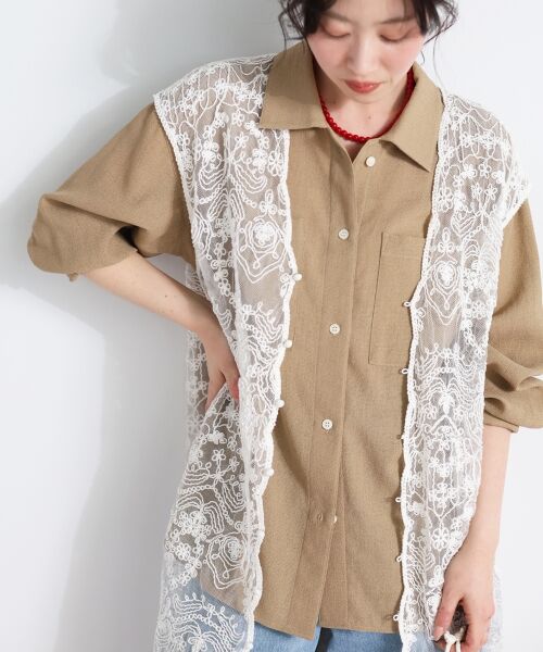 le.coeur blanc / ルクールブラン シャツ・ブラウス | ヴィンテージメッシュオーバーシャツ | 詳細8
