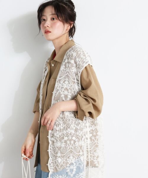 le.coeur blanc / ルクールブラン シャツ・ブラウス | ヴィンテージメッシュオーバーシャツ | 詳細9