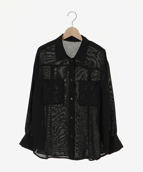 le.coeur blanc / ルクールブラン シャツ・ブラウス | ヴィンテージメッシュオーバーシャツ（ブラック）