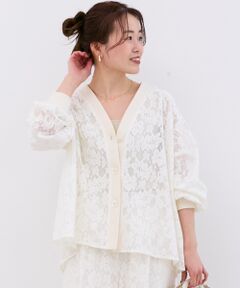le.coeur blanc / ルクールブラン カーディガン・ボレロ | フラワーメッシュレースカーデ