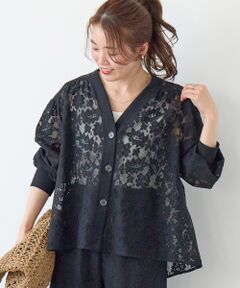 le.coeur blanc / ルクールブラン カーディガン・ボレロ | フラワーメッシュレースカーデ