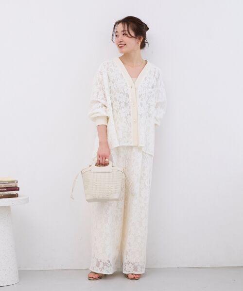 le.coeur blanc / ルクールブラン カーディガン・ボレロ | フラワーメッシュレースカーデ | 詳細11