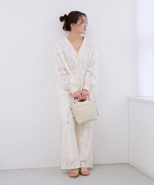 le.coeur blanc / ルクールブラン カーディガン・ボレロ | フラワーメッシュレースカーデ | 詳細15